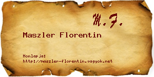 Maszler Florentin névjegykártya